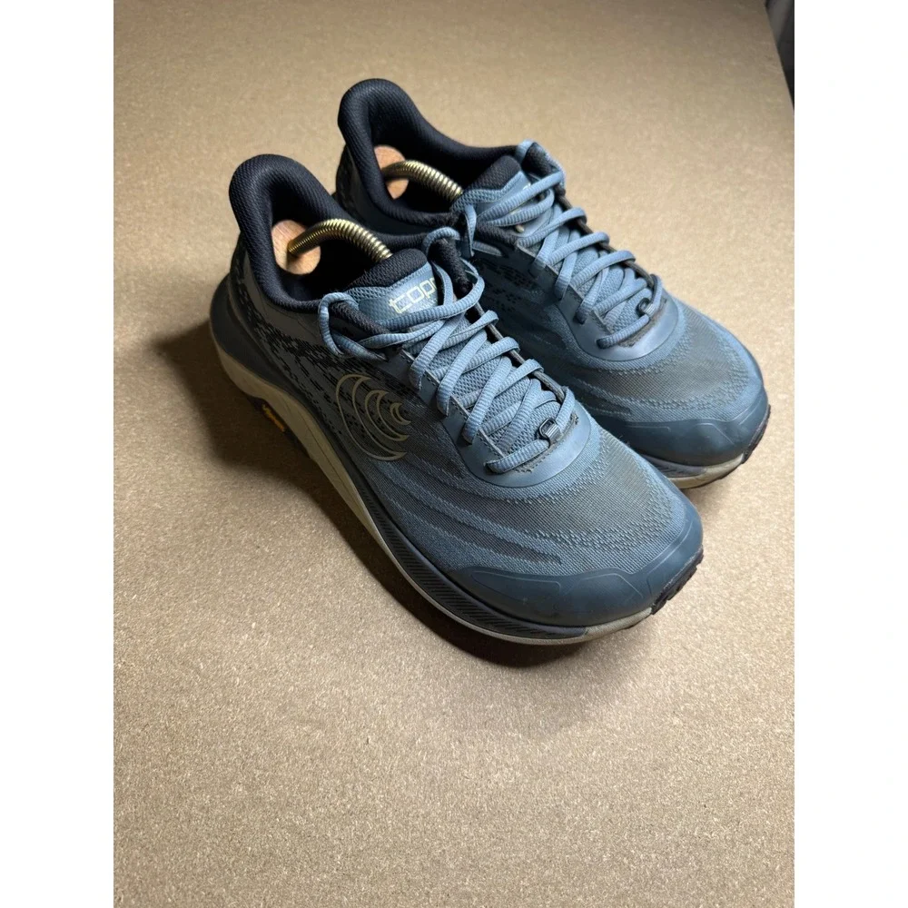 Topo Athletic Ultraventure 2 Trail Running Shoes Blue Grey Vibram Mens 5mm Drop